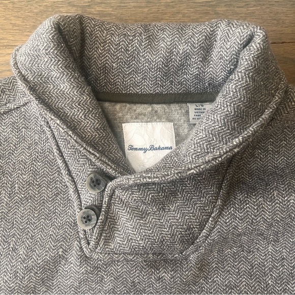 Tommy Bahama Herringbone Grey Pullover Men’s Large | LIKE NEW - Picture 4 of 9